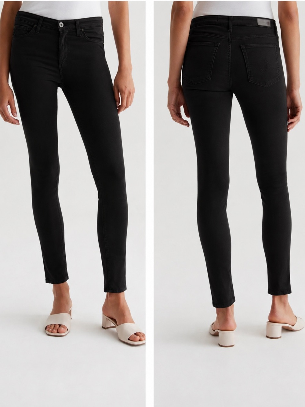 AG The Prima Mid Rise Cigarette 
Jet Black Skinny Leg Stretch
Size 25